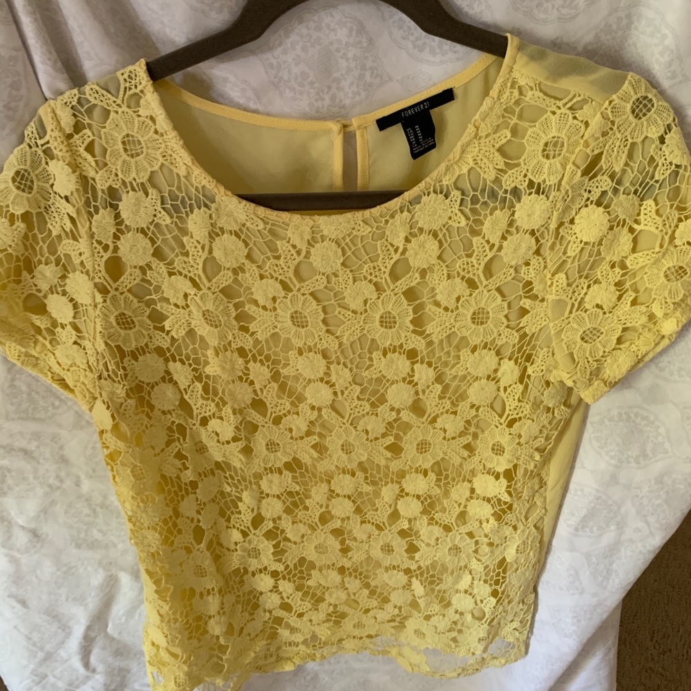 Yellow lace top